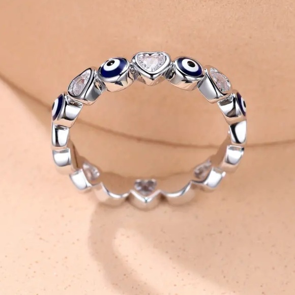 🧿Ring Evil Eye and CZ’s 18K plated - Picture 6 of 6